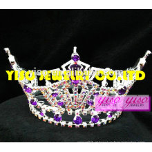 Moda rosa roxo Miss America tiara de beleza